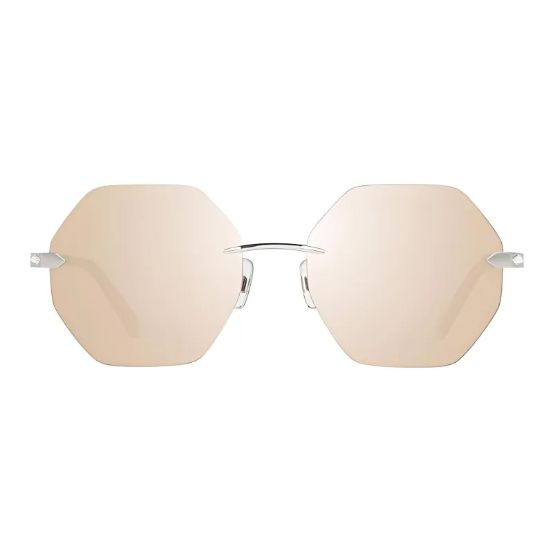 Swarovski Irregular Shape Sunglasses Women's Silver-2