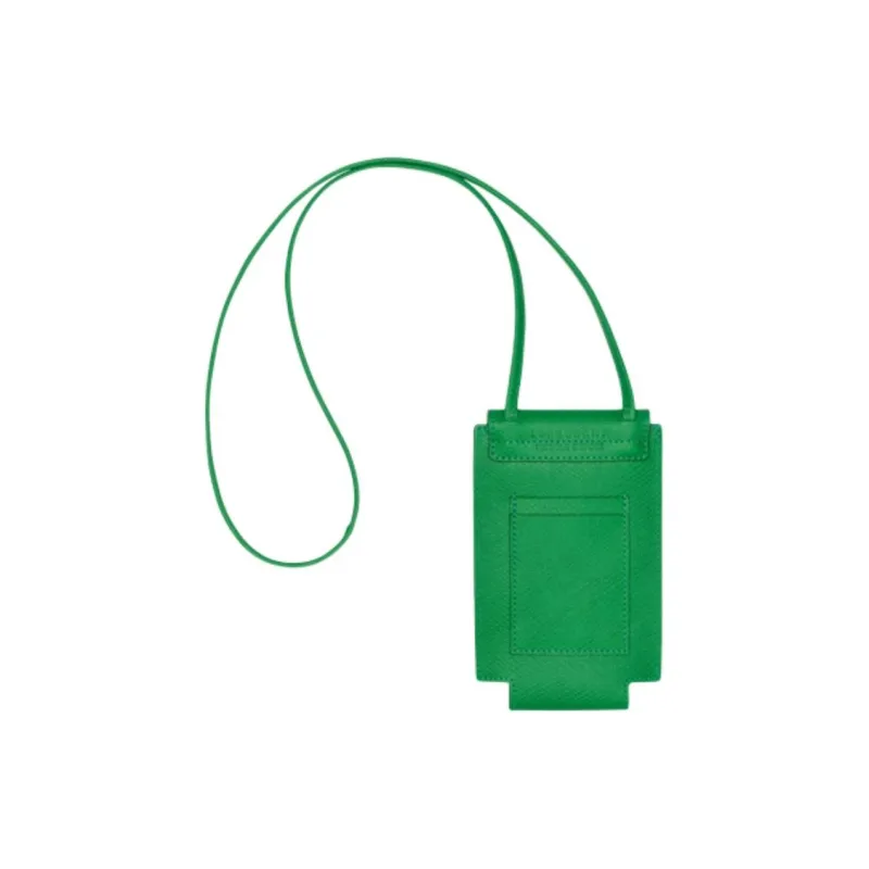 LONGCHAMP Cow Leather Shoulder Bag Crossbody Bag Cell Phone Pouch Regular Men's Green-1