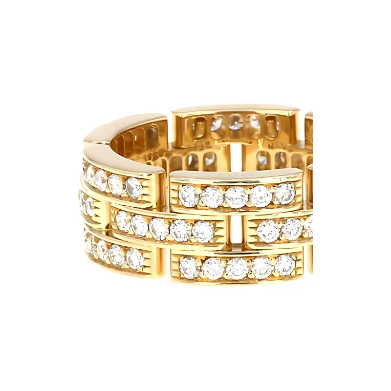 Cartier 2005 Pre owned 18kt Yellow Gold Maillon Panthère Medium Diamond Ring-2