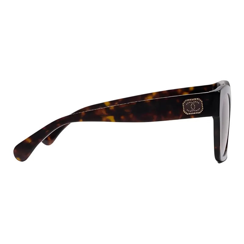 CHANEL Acetate Square Sunglasses Unisex Tortoiseshell-4