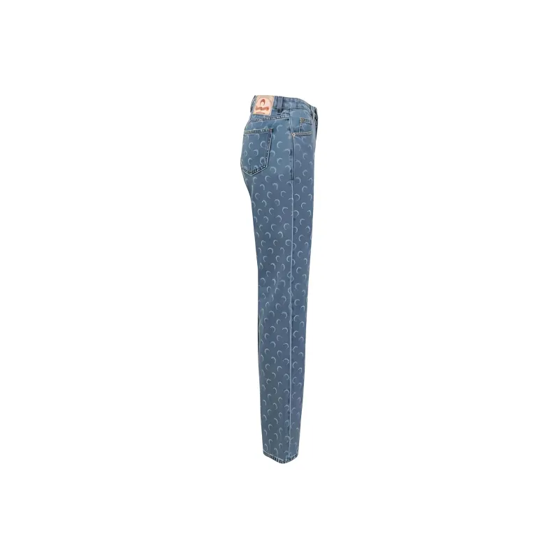 Marine Serre Moon Jacquard Loose-Fit Jeans-2