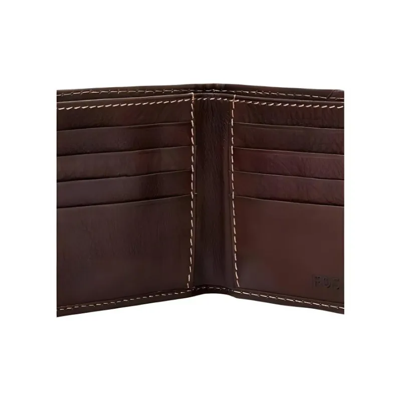 FOSSIL Leather Wallet Unisex Dark Brown-4