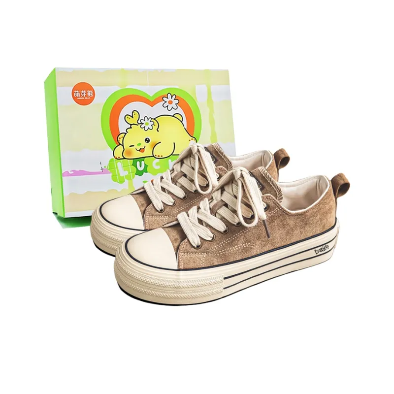 Budding Bear Height Increasing Abrasion Resistant Breathable Low Top Canvas Shoes Men's-6