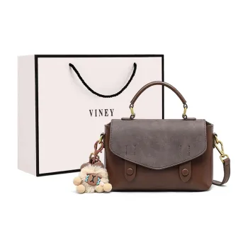 VINEY Cow Leather Handbags Shoulder Bag Crossbody Bag Regular Women's Coffee