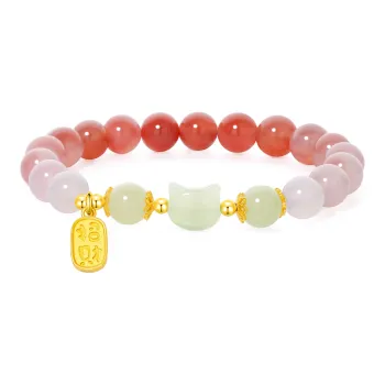 Lao Feng Xiang Hetian Jade Bracelets Lotus Root Powders Women's