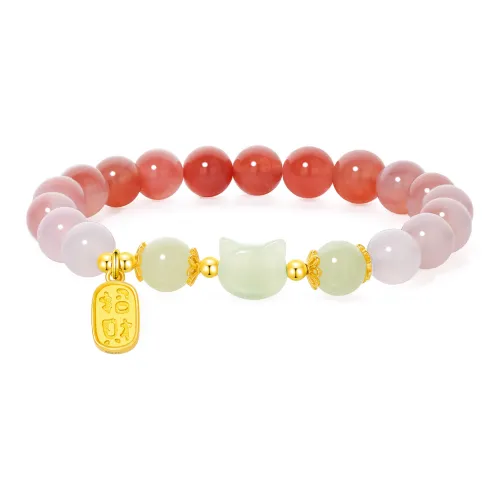 Lao Feng Xiang Hetian Jade Bracelets Lotus Root Powders Women's