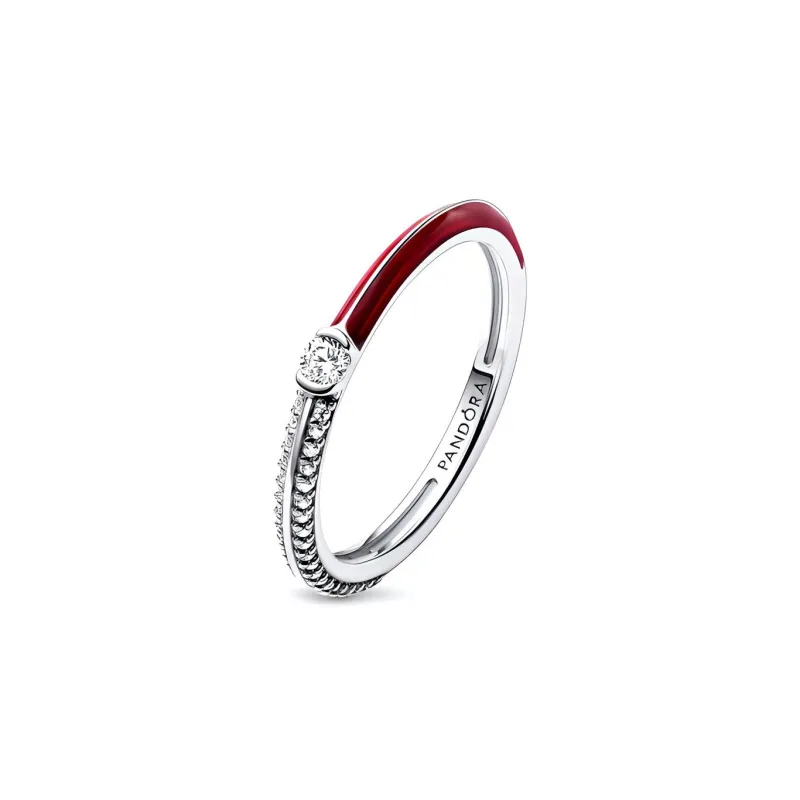 Pandora 925 Sterling Silver Rings Women's Silver/Red-1