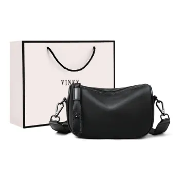 VINEY Fabric Shoulder Bag, Crossbody Bag, Pillow Bag Regular Women's Black