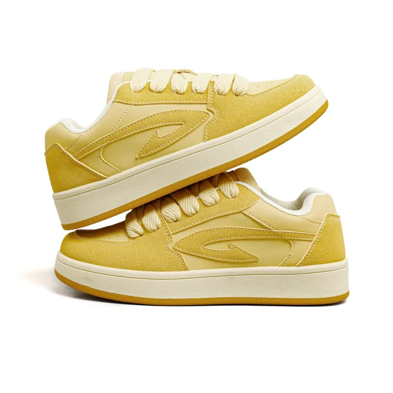 DEERWAY Height Increasing Lightweight Breathable Low Top Casual Shoes Women's Lemon-3