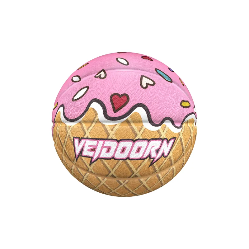 VEIDOORN Rubber Basketball Pink Size 7 Street Training Competition Unisex-1