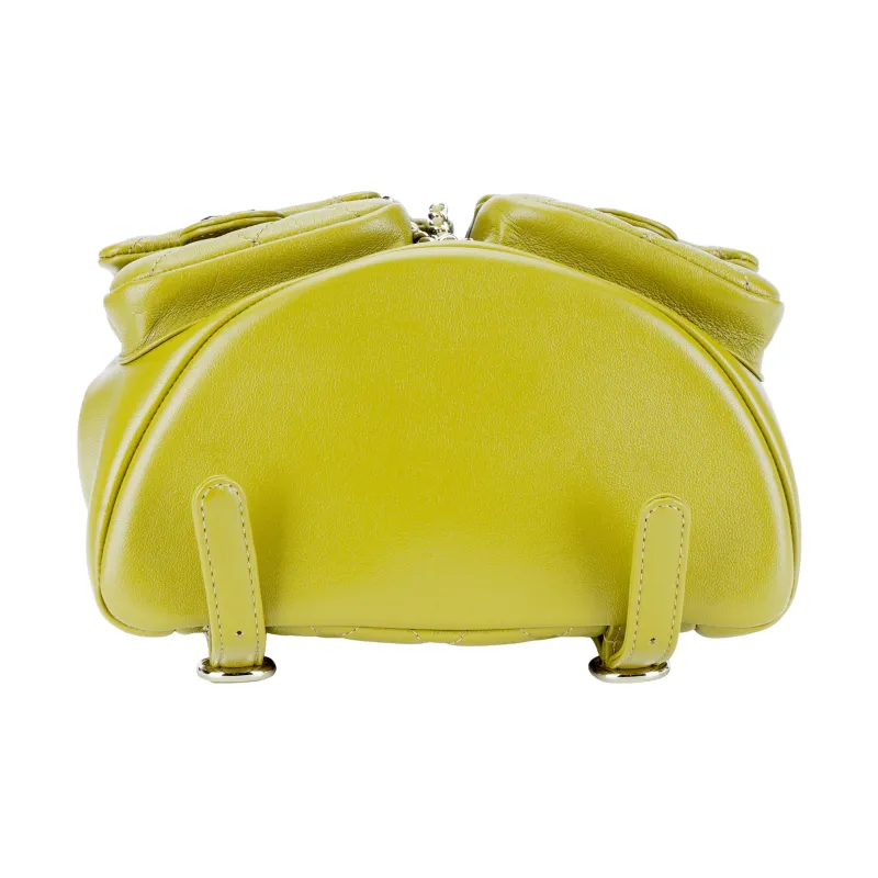 CHANEL Duma Calfskin Backpack Medium Size Women's Olive Green-2