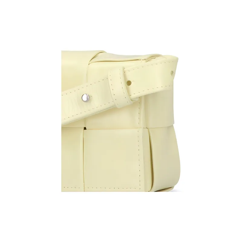 Bottega Veneta CASSETTE Cow Leather Shoulder Bag, Crossbody Bag Mini Men's Yellow-3