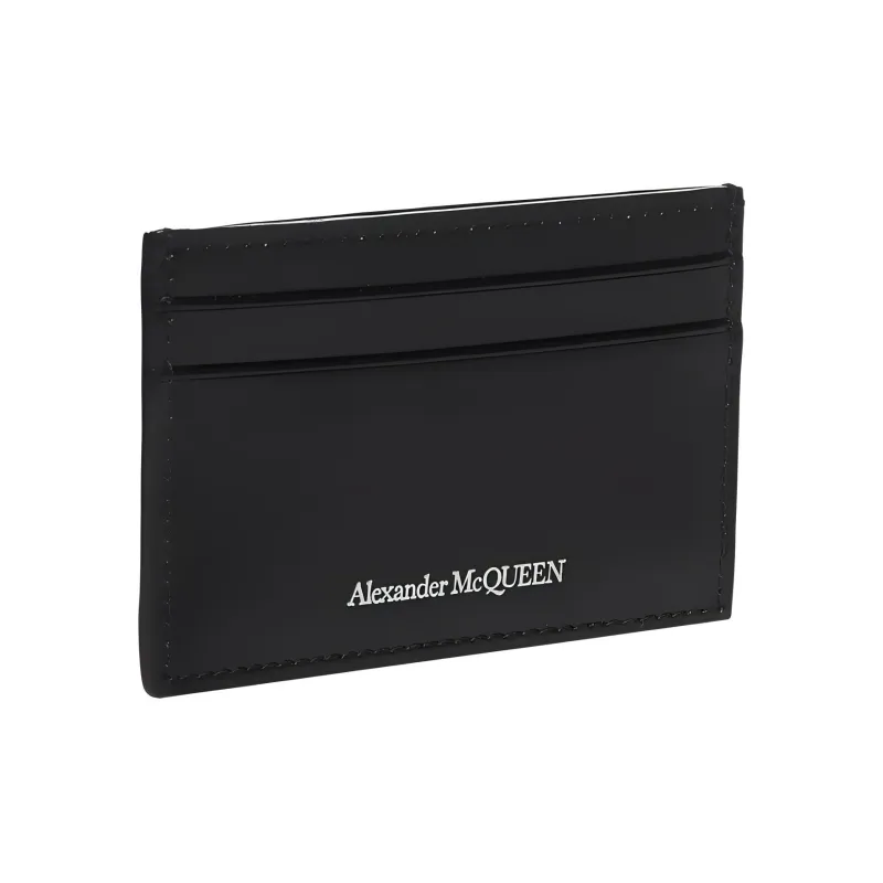 Alexander McQueen Cow Leather Card Holder Card Holder Men's Black-1