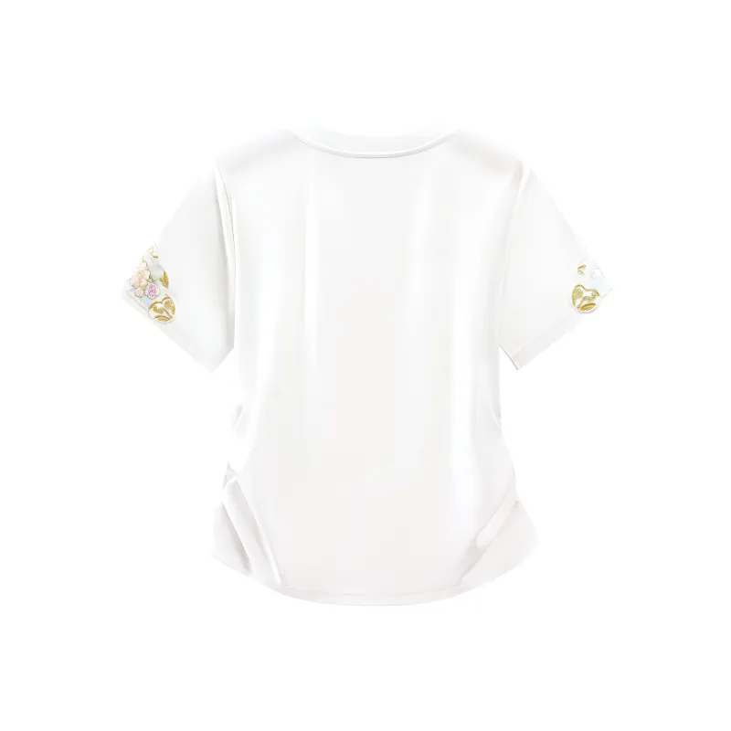 TOUCH Set in Sleeve T Shirt Women's White-1