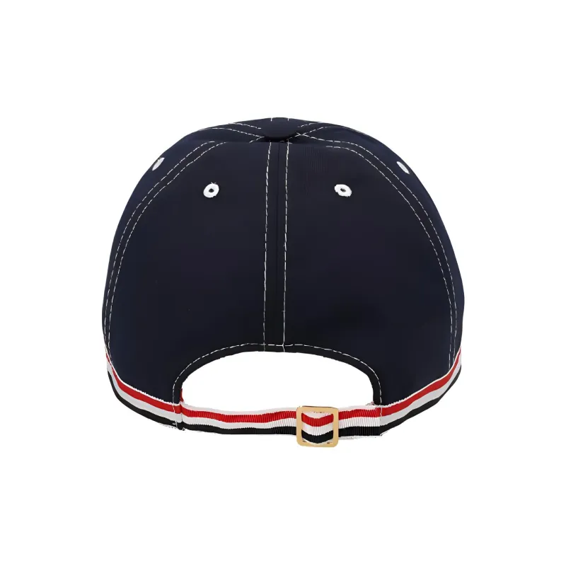 THOM BROWNE 4 Bar Tag Curved Peak Baseball Cap-2