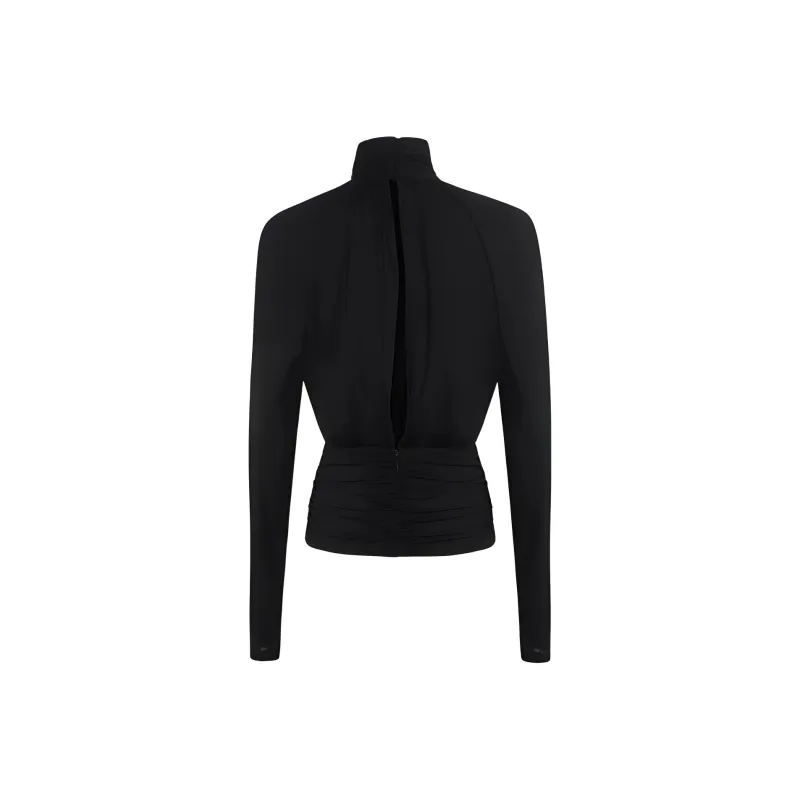 SAINT LAURENT Cut Out High Neck Top-1