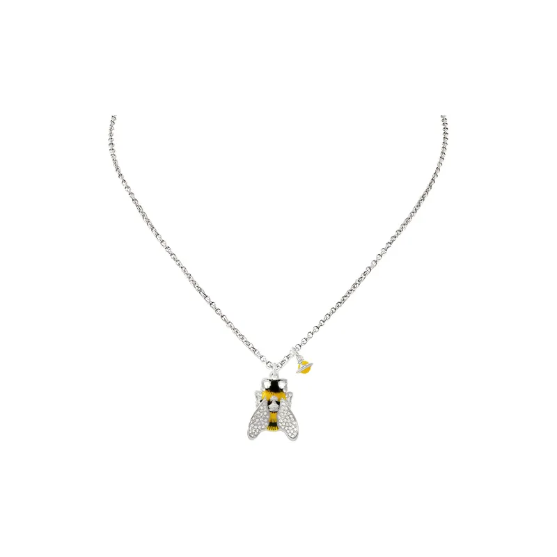 Vivienne Westwood Brass Enamel Crystal Silver Plated Necklaces Women's Silver-1