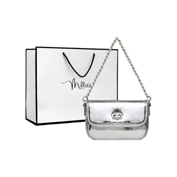 MILLIE'S Cow Leather Crossbody Bag, Shoulder Bag Regular Women's Silver