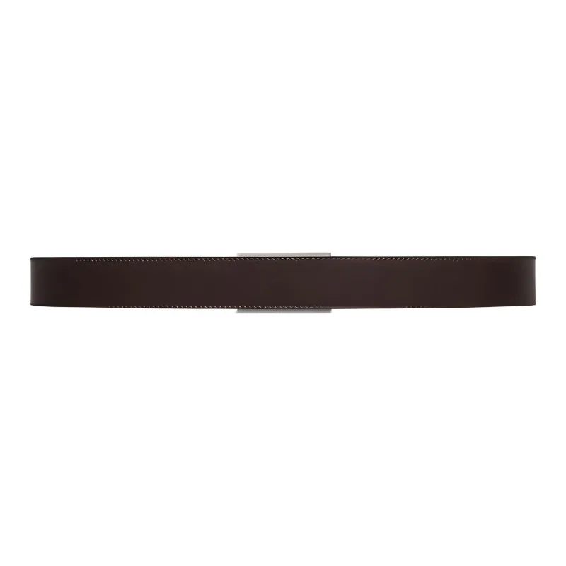 GUCCI Brand Engraving Logo Leather Leather Belts Men's Dark Brown Width: 3cm-1