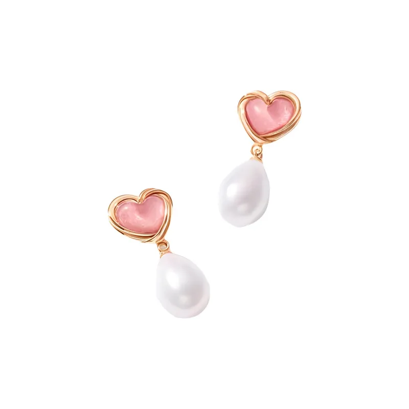 Lola Rose Rhodonite, Crystal, Freshwater Pearl Earrings Women's Pink-1