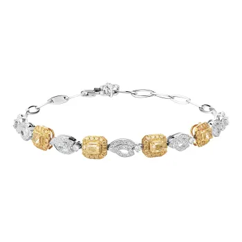 MOZART 18K Gold Diamond Colorful Gem Bracelets Women's
