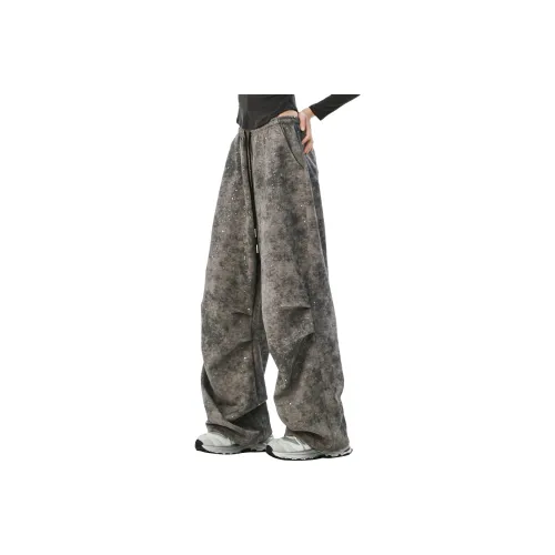 MARK WAFFLE Knitted Sweatpants Unisex Gray