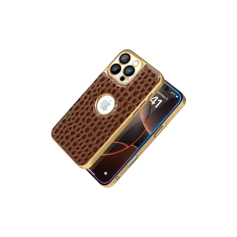 Kona Chun Genuine Leather Material Classic Impact Resistant Dust Resistant Snake Skin Phone Cases-11