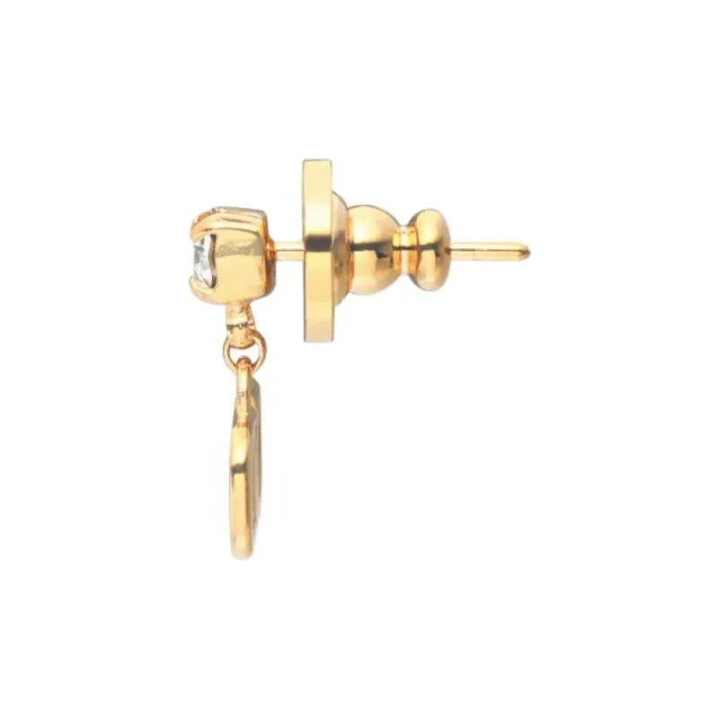 Valentino Brass, Crystal Earrings Unisex Gold-2