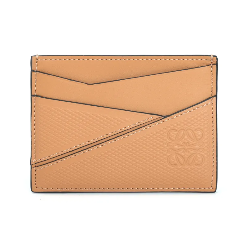 LOEWE Puzzle Cow Leather Card Holder Men's Warm Sand-2