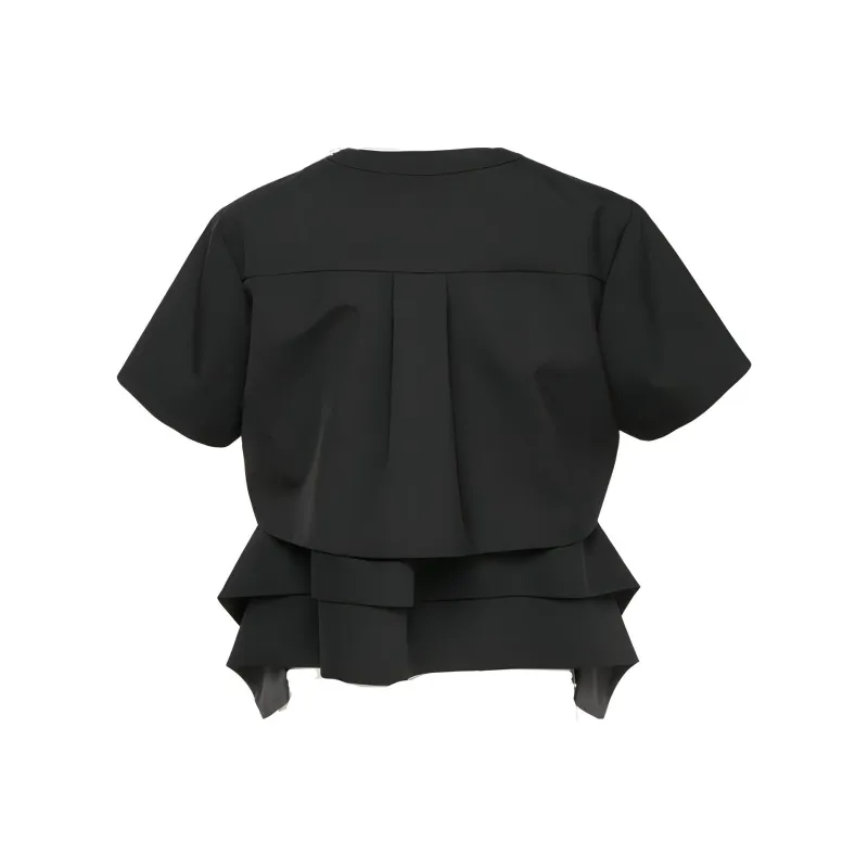 Sacai Round-neck Asymmetric Blouse-1