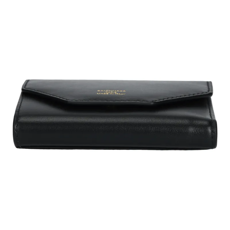 Balenciaga Smooth Calf Leather Wallet Women's Black-3