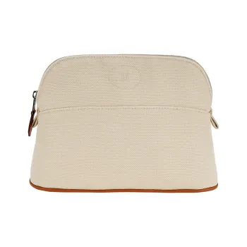 HERMES Bolide Canvas Canvas Bag Storage Bag Women's Natural