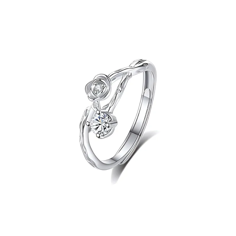CLARKIA FLOWER S999 Fine Silver Rings Women's-7