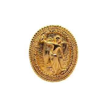 CHANEL Cc Angel Motif Brooch