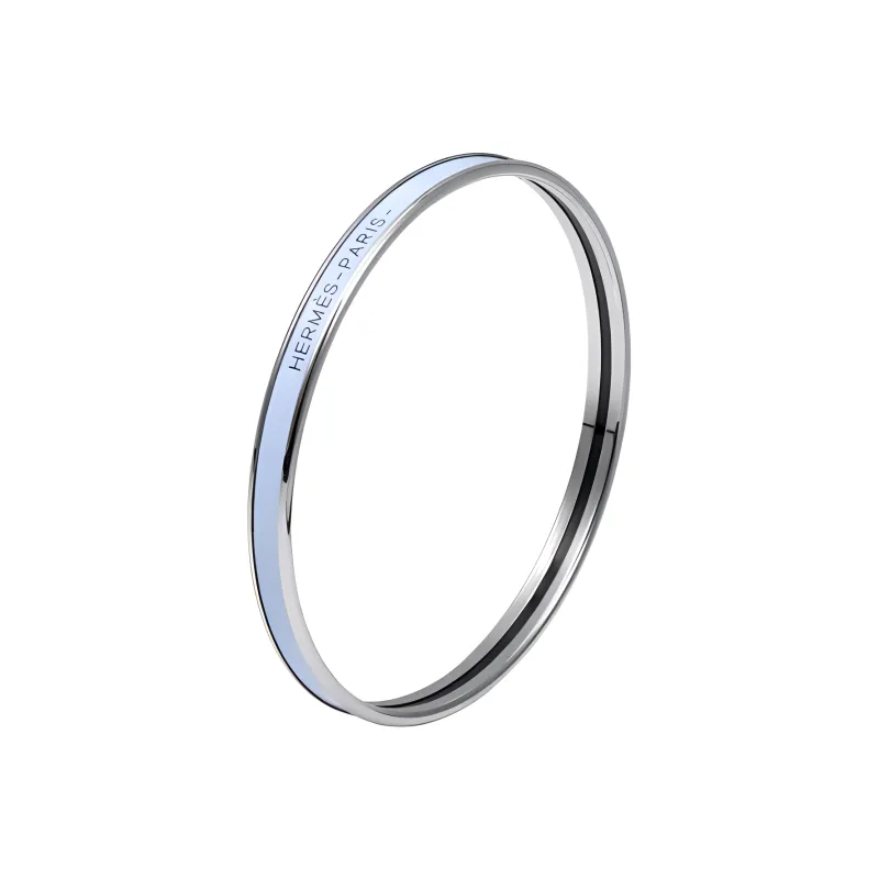 HERMES Plated Rake Bangles Unisex Blue-1