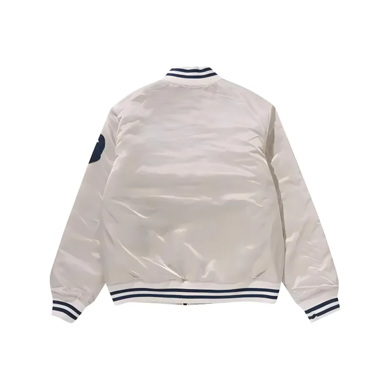 Bape Solid Camo Nyc Logo Nylon Varsity Jacket-3