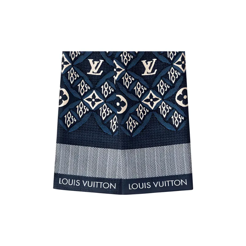 LOUIS VUITTON SINCE 1854 Silk Scarves Women's Blue-1
