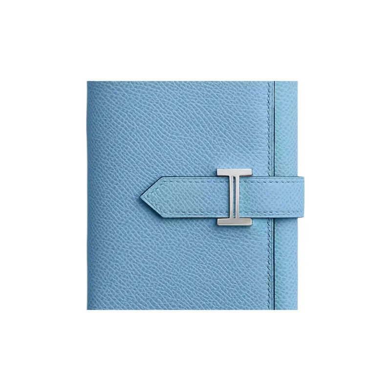 HERMES Bearn Epsom Calfskin Wallet Women's 7N Celeste Sky Blue-2