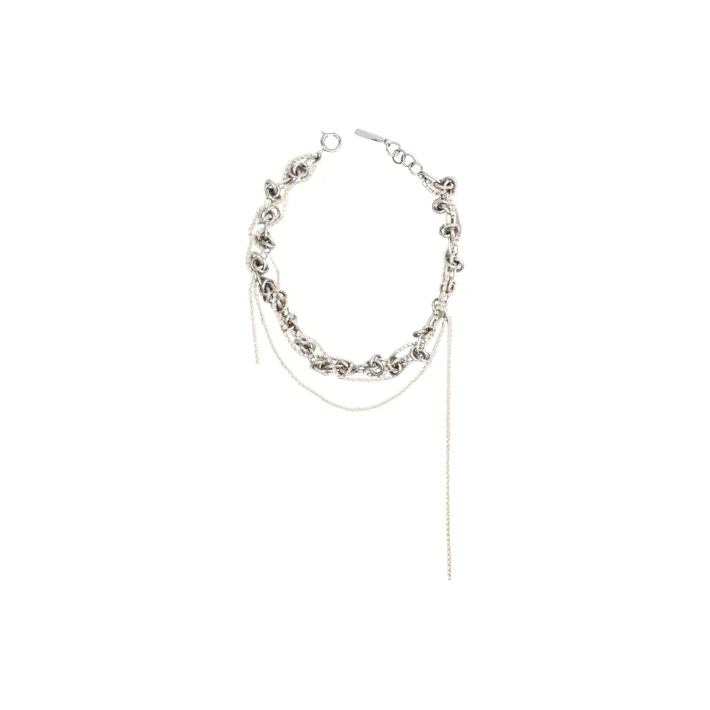 JUSTINE CLENQUET Swarovski Crystal Palladium-Plated Necklaces Women's Silver-1
