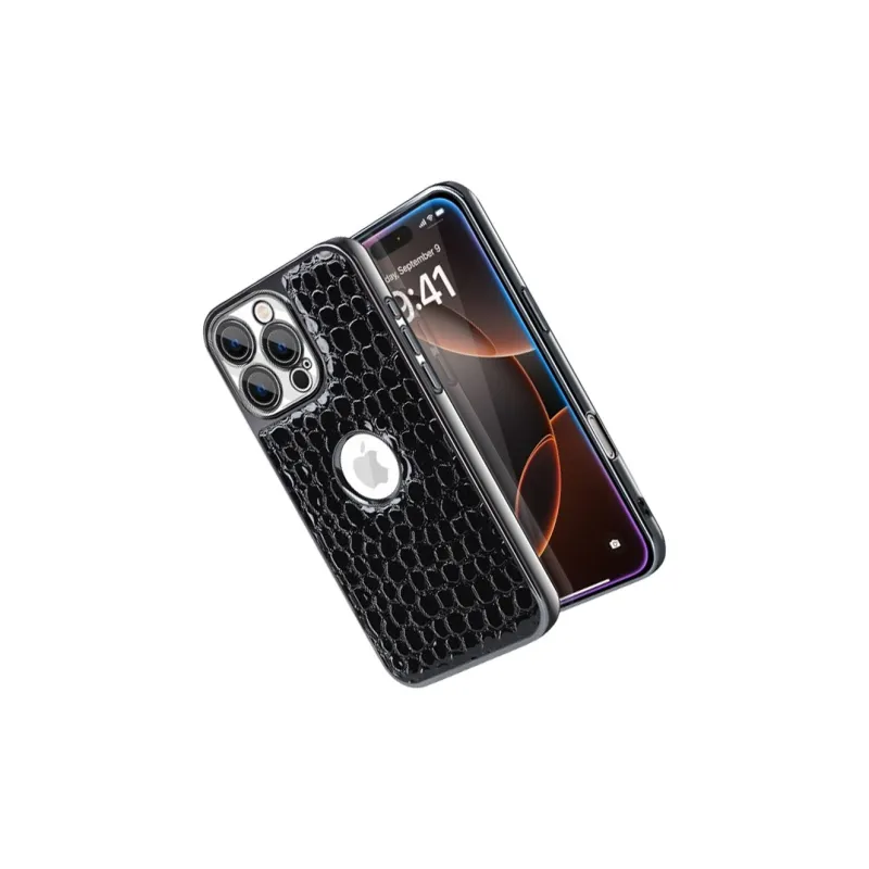 Kona Chun Genuine Leather Material Classic Impact Resistant Dust Resistant Snake Skin Phone Cases-15