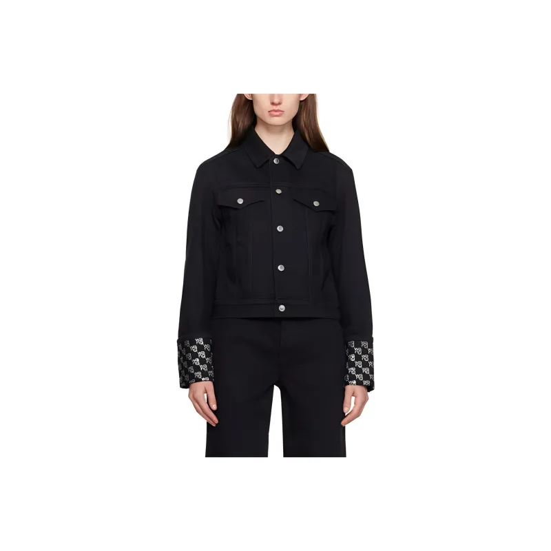 Alexander Wang Long Sleeved Embellished Denim Jacket-1