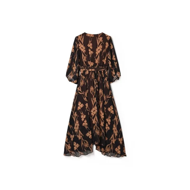 Mapping Long Sleeved Dresses Women's Black-1
