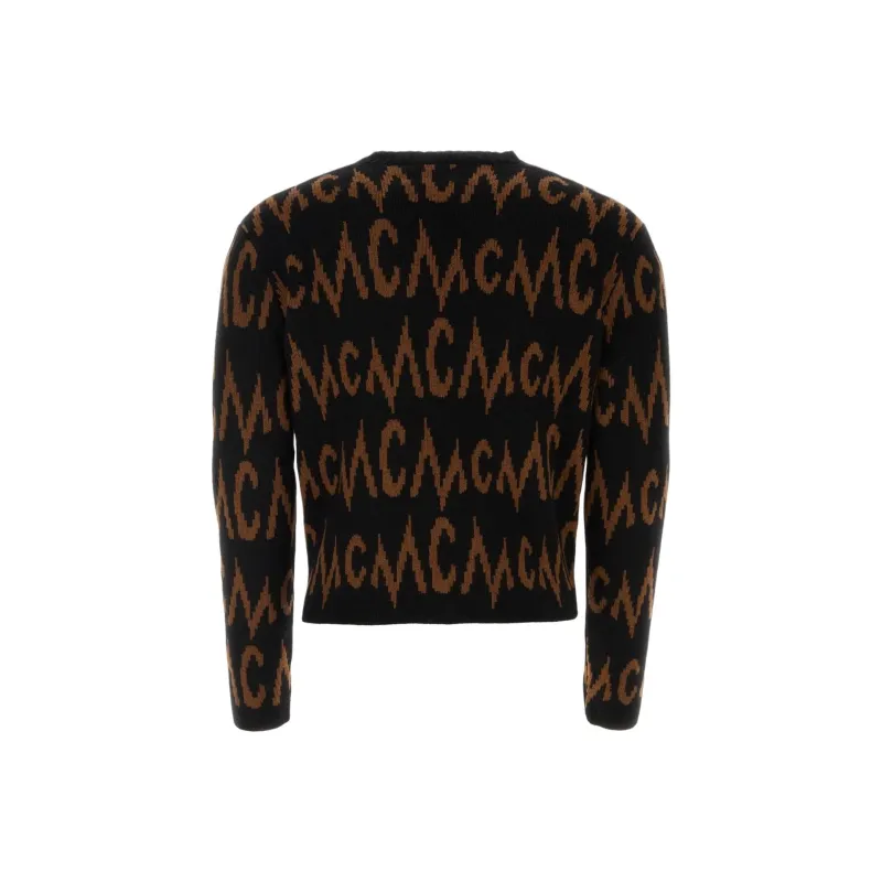 MCM Monogrammed Intarsia Button Up Cardigan-1