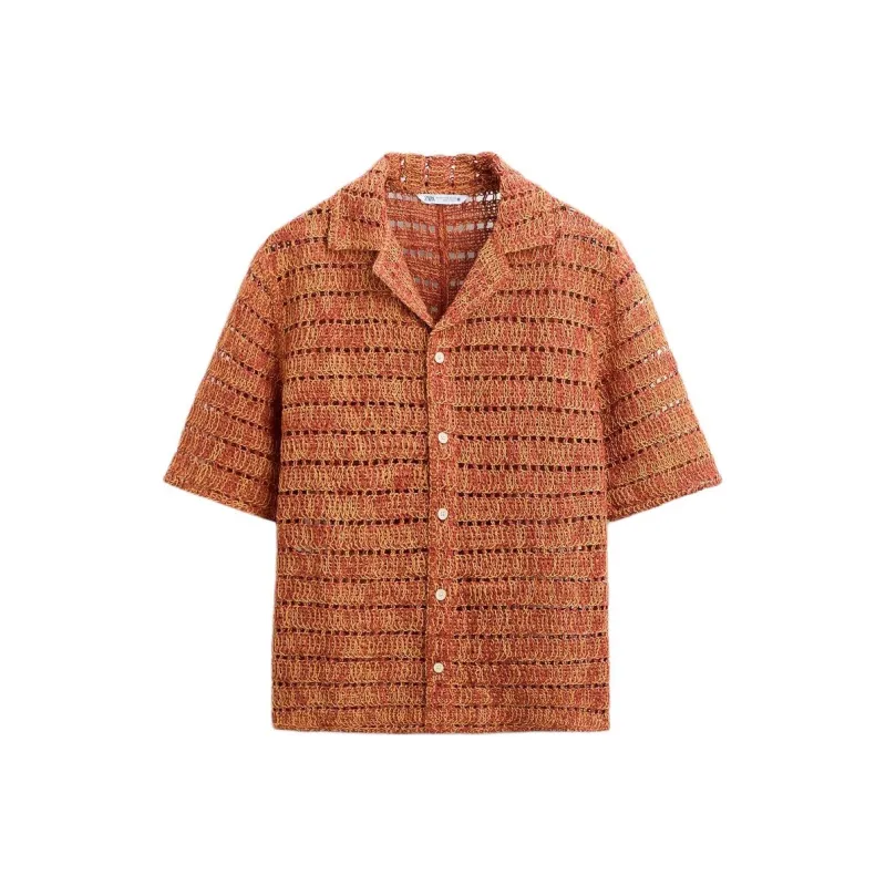 ZARA Shirts Men Red-0