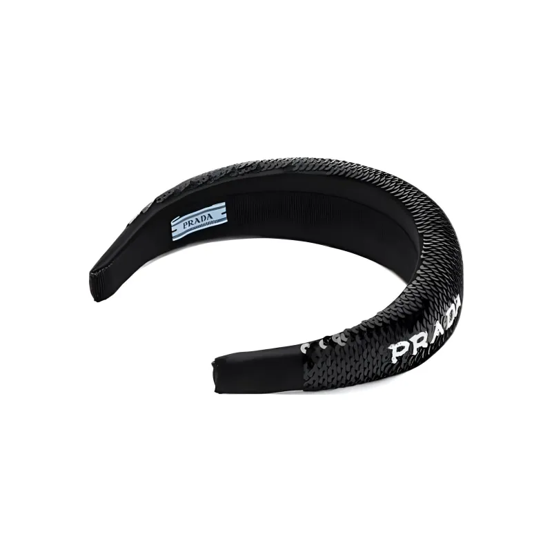 PRADA Fabric Plastic Headbands Women's Black-1