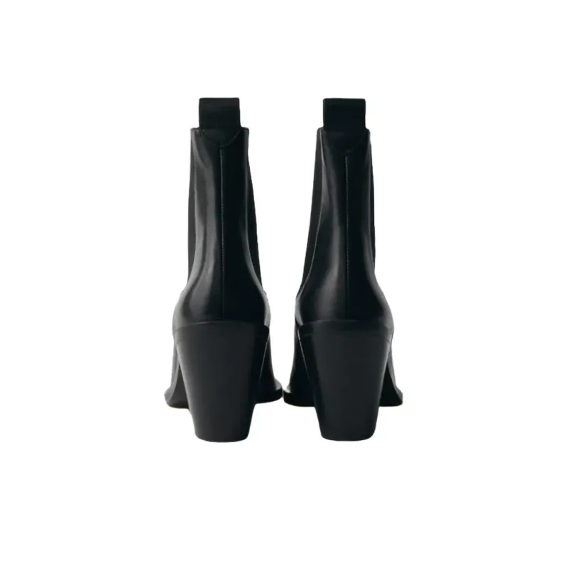 MANGO Chelsea Boots 8.5cm Women's Black-4