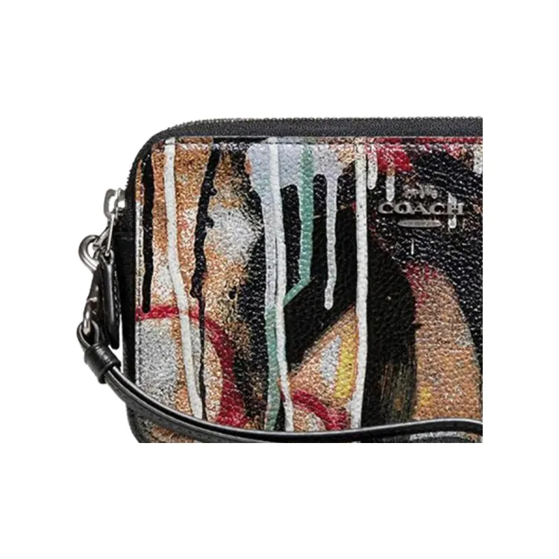 COACH MINT+SERF Collaboration Kira Glossy Pebbled Leather Shoulder Bag Crossbody Bag Small Size Women's Black-4