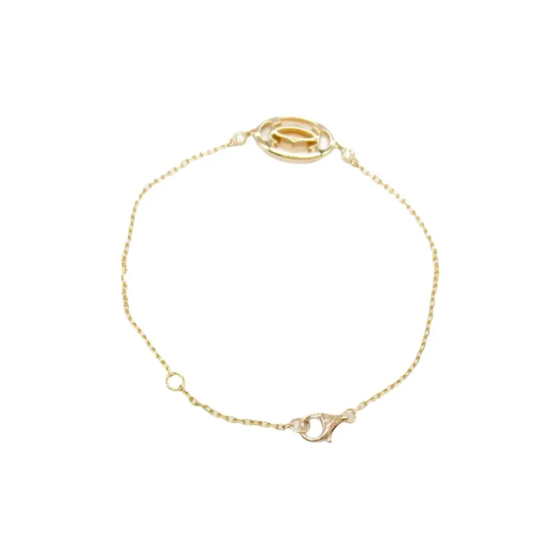 Cartier 2010s 18K Rose Gold Double C Diamond Bracelet-1