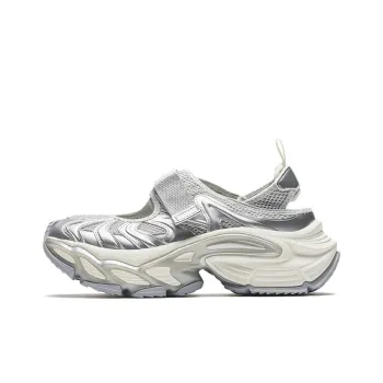 Anta Star Moon Abrasion Resistant Height Increasing Low Top Casual Shoes Women's Silver