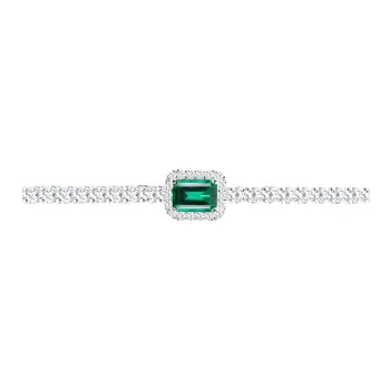 FUNNXI S925 Silver, Cultivated Emerald Bracelets Women's